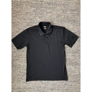 UNIQLO DRY EX Polo Shirt Men's Medium Black Performance Short Sleeve Golf Tennis